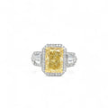 Platinum & 18K Gold 4.04ct Fancy Intense Yellow Lab Diamond Ring