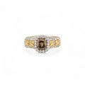 Platinum & 18K Gold Champagne & Fancy Yellow Diamond Ring