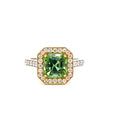 Platinum & 18K Gold Apple-Green Tourmaline & Diamond Ring