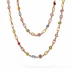 Platinum & 18K Gold Multi-Color Spinel & Sapphire Necklace