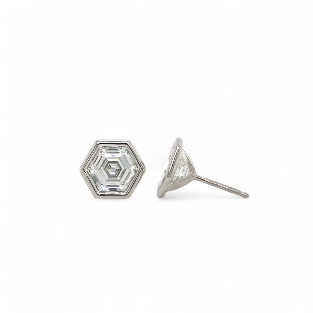 Hexagonal Diamond Studs