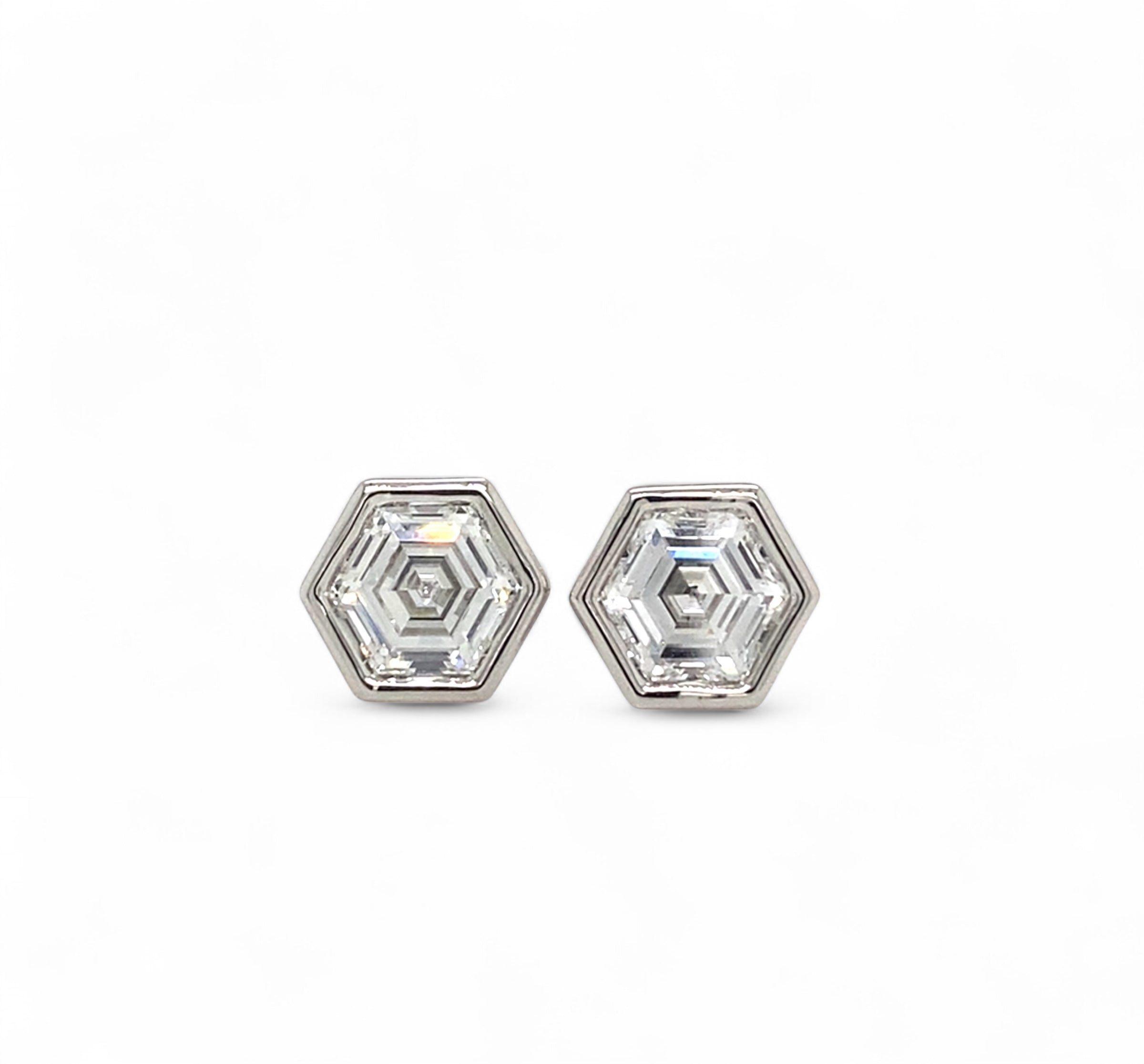 Hexagonal Diamond Studs