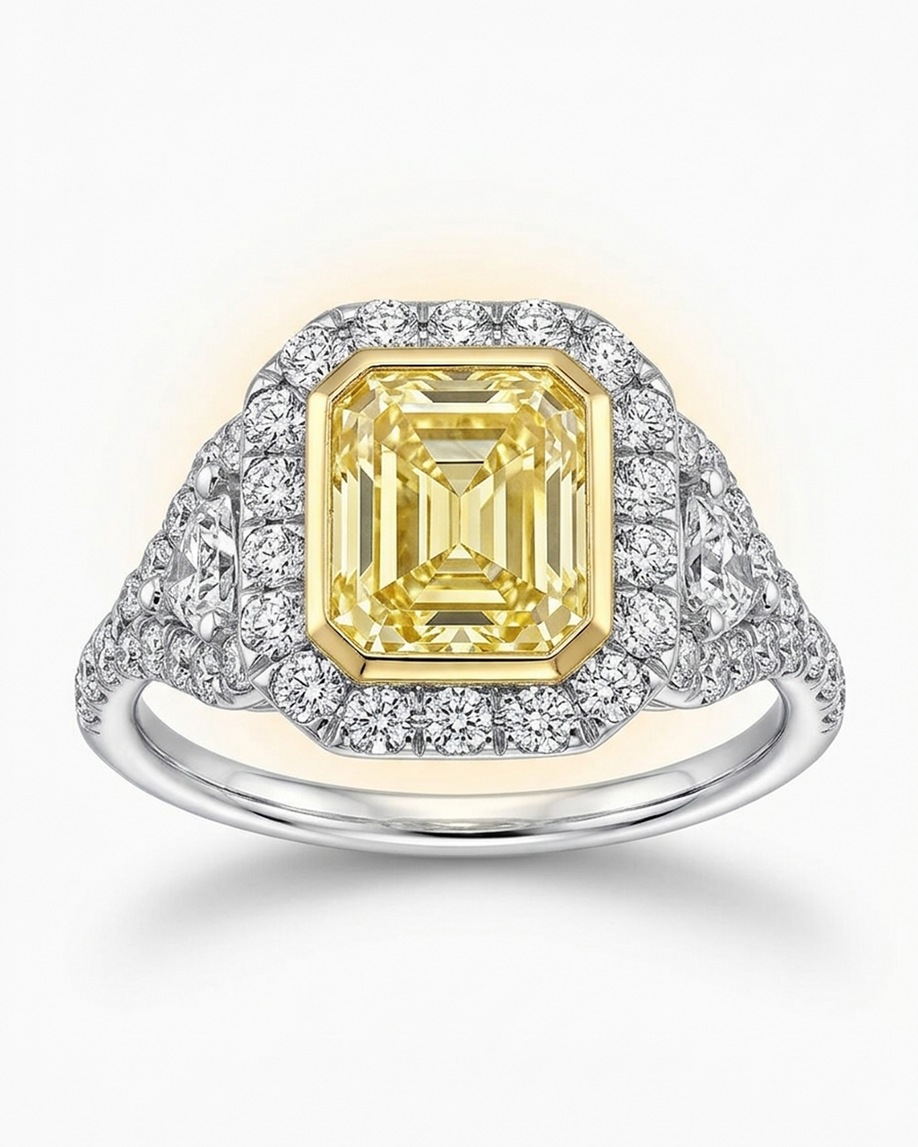 Radiant Cut Fancy Yellow Diamond Ring