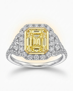 Radiant Cut Fancy Yellow Diamond Ring