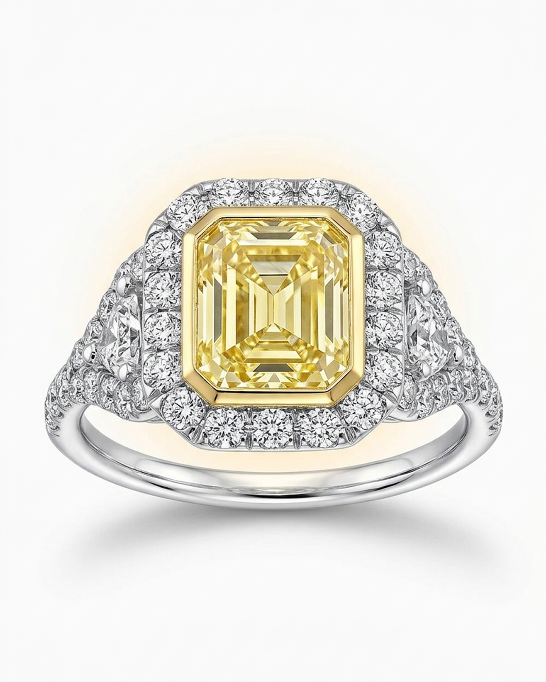 Radiant Cut Fancy Yellow Diamond Ring