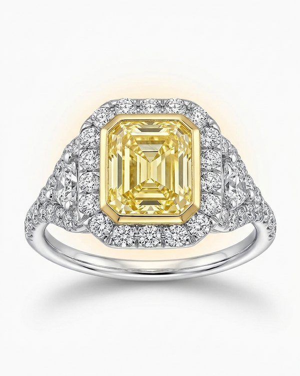 Radiant Cut Fancy Yellow Diamond Ring